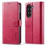Lc.Imeeke Samsung Galaxy Z Fold 5 Fodral med Kortfack Magenta