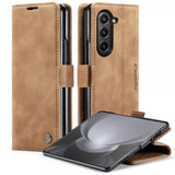 CaseMe Samsung Galaxy Z Fold 5 Fodral Retro Flip Brun