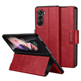 Sulada Samsung Galaxy Z Fold 5 Fodral Stativfunktion Röd