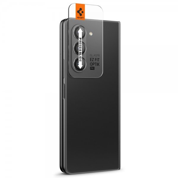 Spigen Samsung Galaxy Z Fold 5 Kameraskydd GLAS.tR EZ Fit Optik Pro 2-pack Svart