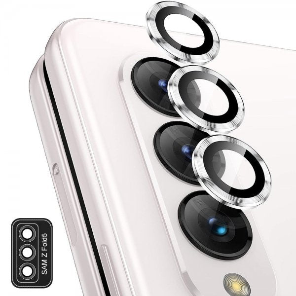 Enkay Samsung Galaxy Z Fold 5 Kameraskydd i Härdat Glas Aluminium Silver