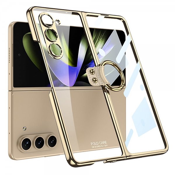 GKK Samsung Galaxy Z Fold 5 Skal Finger Ring Guld
