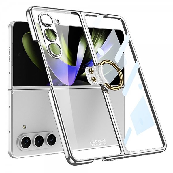 GKK Samsung Galaxy Z Fold 5 Skal Finger Ring Silver