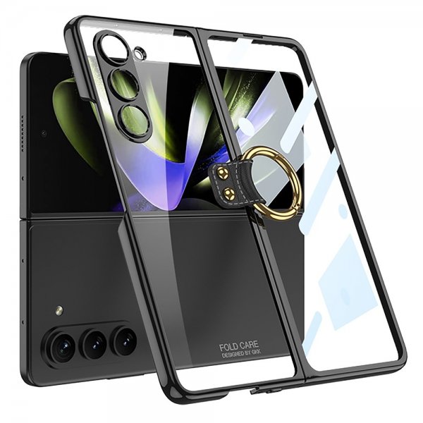GKK Samsung Galaxy Z Fold 5 Skal Finger Ring Svart