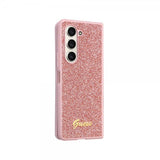Guess Samsung Galaxy Z Fold 5 Skal Glitter Flakes Metal Logo Rosa