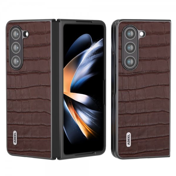 ABEEL Samsung Galaxy Z Fold 5 Skal Krokodiltextur Brun