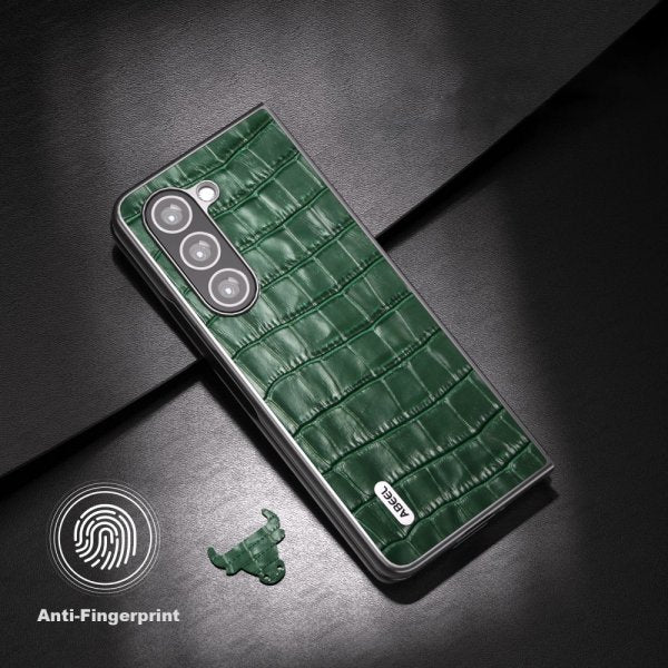 ABEEL Samsung Galaxy Z Fold 5 Skal Krokodiltextur Grön