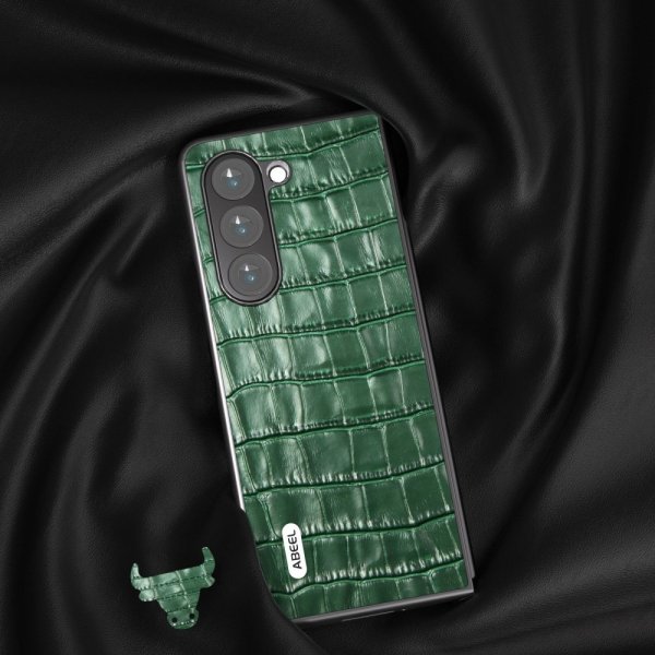 ABEEL Samsung Galaxy Z Fold 5 Skal Krokodiltextur Grön