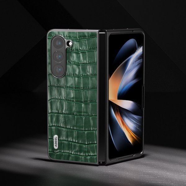ABEEL Samsung Galaxy Z Fold 5 Skal Krokodiltextur Grön