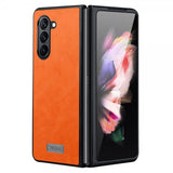 Sulada Samsung Galaxy Z Fold 5 Skal Lädertextur Orange