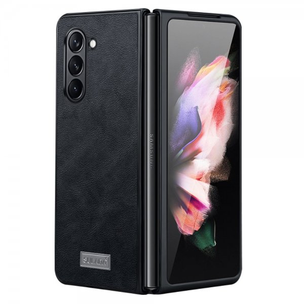 Sulada Samsung Galaxy Z Fold 5 Skal Lädertextur Svart