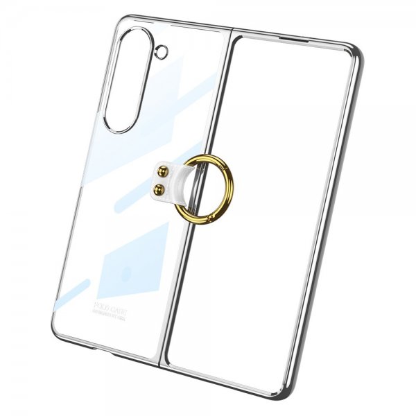GKK Samsung Galaxy Z Fold 5 Skal med Ringhållare Silver