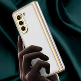 GKK Samsung Galaxy Z Fold 5 Skal Pläterad Kant Krosstextur Svart
