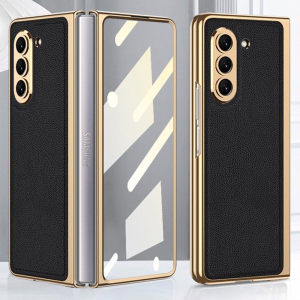 GKK Samsung Galaxy Z Fold 5 Skal Pläterad Kant Svart