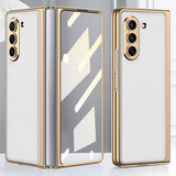 GKK Samsung Galaxy Z Fold 5 Skal Pläterad Kant Vit