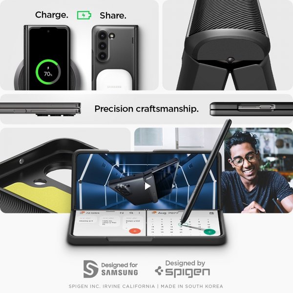 Spigen Samsung Galaxy Z Fold 5 Skal Slim Armor Pro Svart