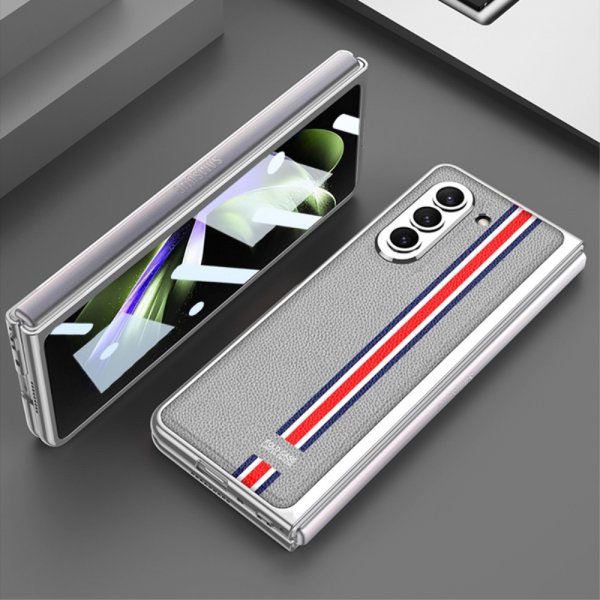 GKK Samsung Galaxy Z Fold 5 Skal Stripe Vit