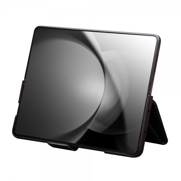 Qialino Samsung Galaxy Z Fold 6 Fodral Äkta Läder Svart