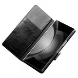 Qialino Samsung Galaxy Z Fold 6 Fodral Äkta Läder Svart
