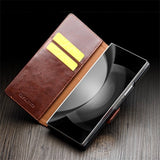 Qialino Samsung Galaxy Z Fold 6 Fodral Äkta Läder Svart