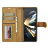 Lc.Imeeke Samsung Galaxy Z Fold 6 Fodral med Kortfack Stativfunktion Ljusbrun