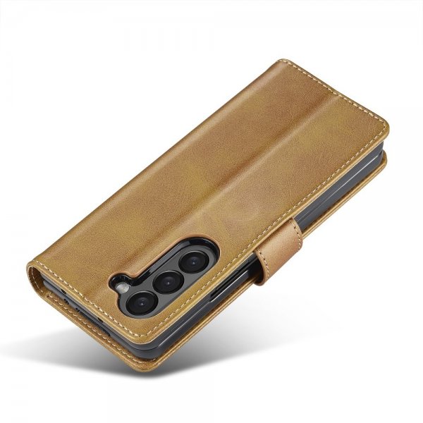 Lc.Imeeke Samsung Galaxy Z Fold 6 Fodral med Kortfack Stativfunktion Ljusbrun