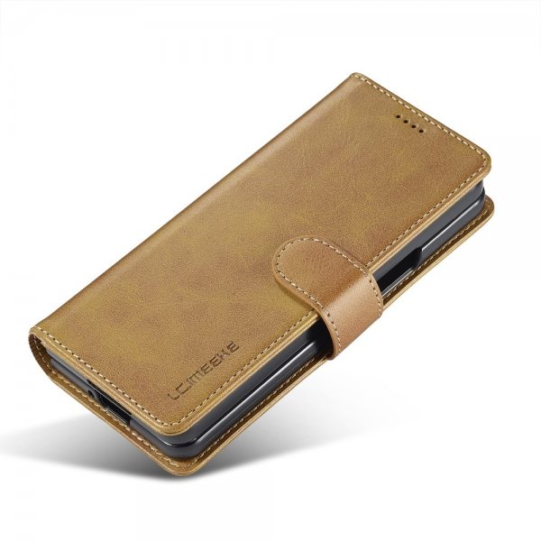 Lc.Imeeke Samsung Galaxy Z Fold 6 Fodral med Kortfack Stativfunktion Ljusbrun