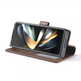 Lc.Imeeke Samsung Galaxy Z Fold 6 Fodral med Kortfack Stativfunktion Mörkbrun
