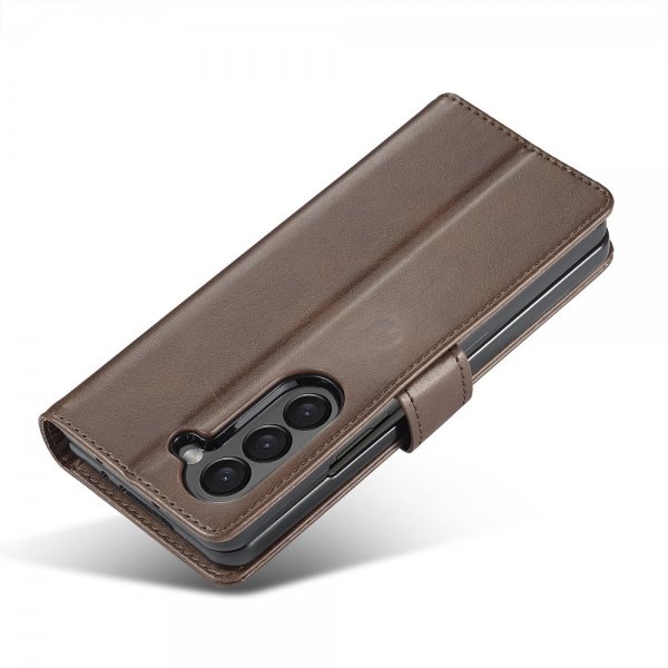 Lc.Imeeke Samsung Galaxy Z Fold 6 Fodral med Kortfack Stativfunktion Mörkbrun