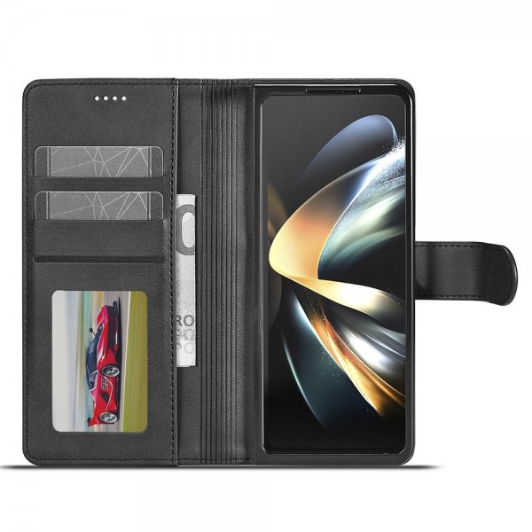 Lc.Imeeke Samsung Galaxy Z Fold 6 Fodral med Kortfack Stativfunktion Svart