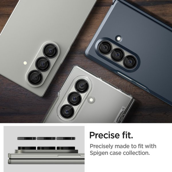Spigen Samsung Galaxy Z Fold 7 Kameraskydd GLAS.tR EZ Fit Optik Pro 2-pack Svart