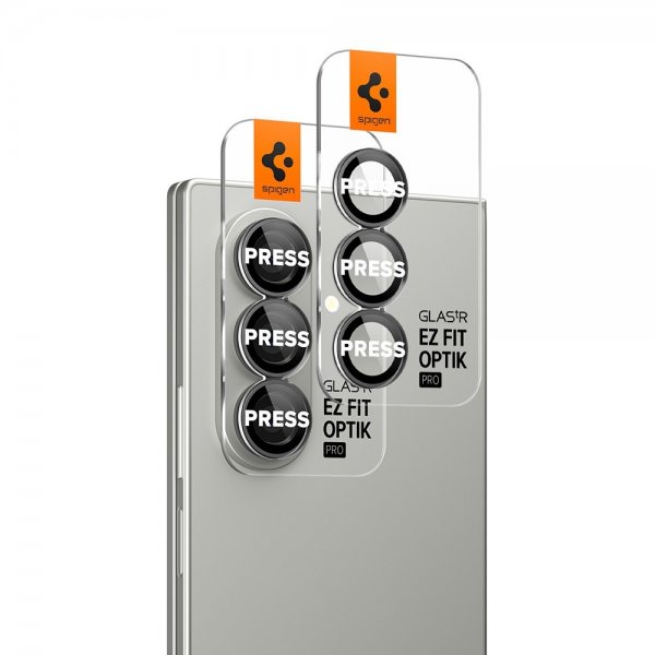 Spigen Samsung Galaxy Z Fold 7 Kameraskydd GLAS.tR EZ Fit Optik Pro 2-pack Svart