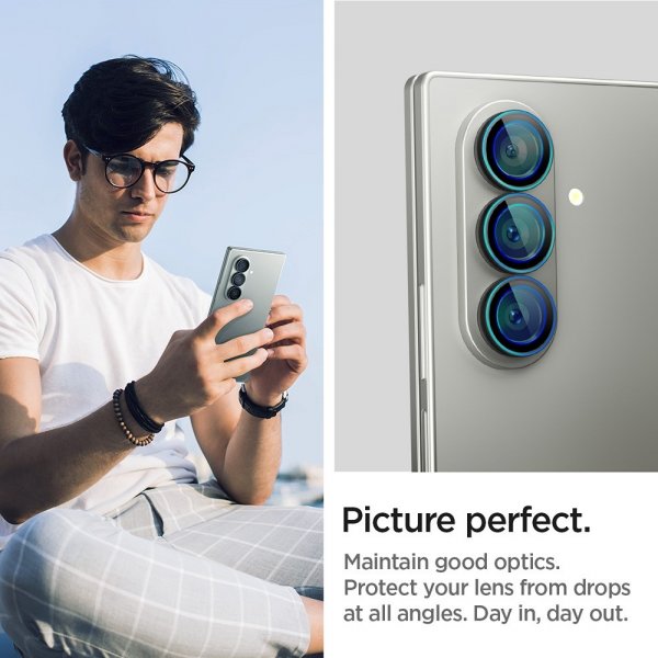 Spigen Samsung Galaxy Z Fold 7 Kameraskydd GLAS.tR EZ Fit Optik Pro 2-pack Svart