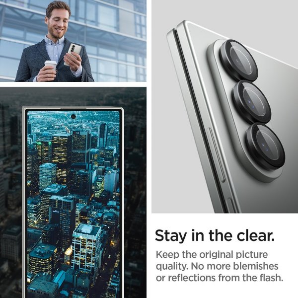 Spigen Samsung Galaxy Z Fold 7 Kameraskydd GLAS.tR EZ Fit Optik Pro 2-pack Svart