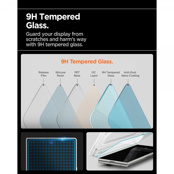 Spigen Samsung Galaxy Z Fold 7 Skärmskydd GLAS.tR EZ Fit Pro 2-pack