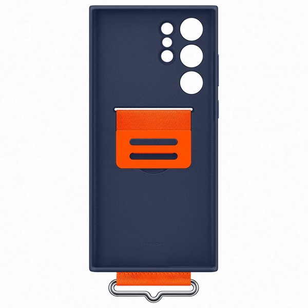 Samsung Original Galaxy S22 Ultra Skal Silicone Cover with Strap Navy