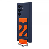 Samsung Original Galaxy S22 Ultra Skal Silicone Cover with Strap Navy