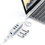 Satechi Type-C 2-in-1 USB Hub Ethernet Silver