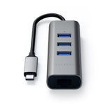 Satechi Type-C 2-in-1 USB Hub Ethernet Silver