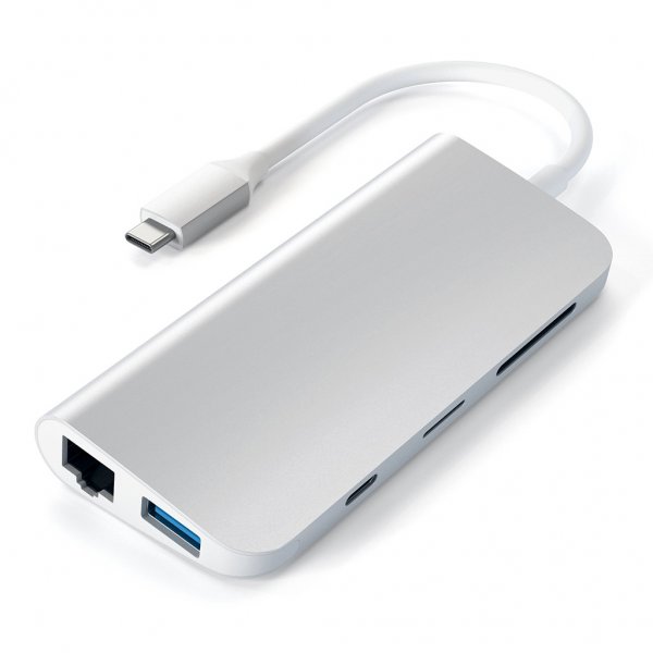 Satechi USB-C Multimedia Adapter 4K HDMI/Mini DisplayPort Gigabit Ethernet Silver