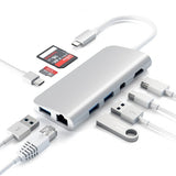 Satechi USB-C Multimedia Adapter 4K HDMI/Mini DisplayPort Gigabit Ethernet Silver