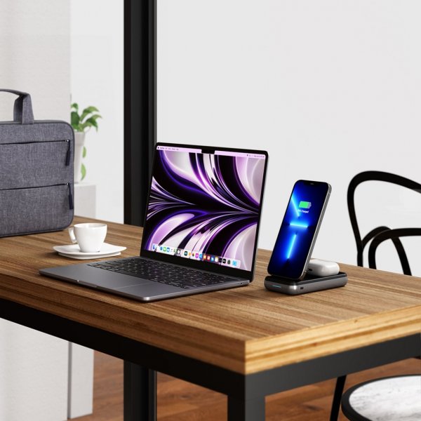 Satechi Duo Wireless Charger Power Stand Space Grey