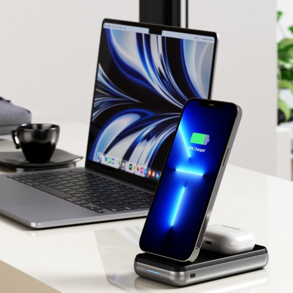 Satechi Duo Wireless Charger Power Stand Space Grey