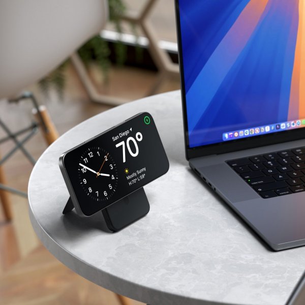 Satechi OntheGo Qi2 5K MagSafe-powerbank med Stativ Svart