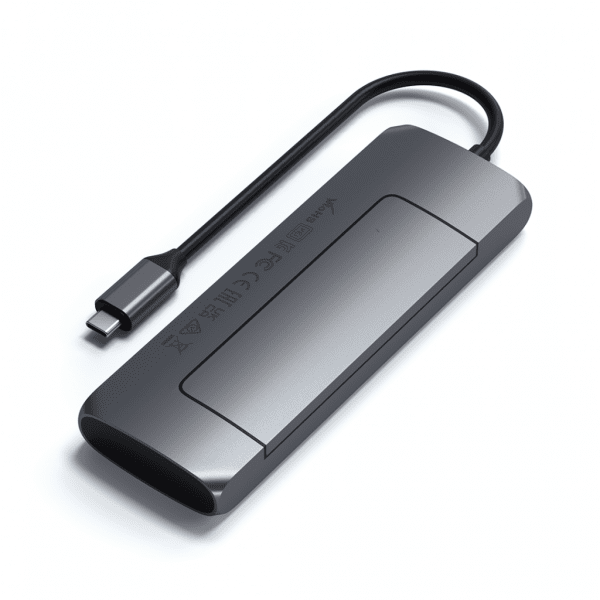 Satechi USB-C HYBRID med inbyggd möjlighet till SSD-lagring Grå