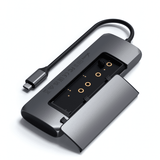 Satechi USB-C HYBRID med inbyggd möjlighet till SSD-lagring Grå