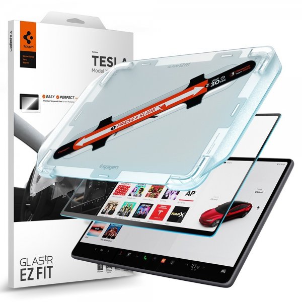 Spigen Skärmskydd GLAS.tR EZ Fit Tesla Model Y (2025/2026)/Model 3 (2024/2025/2026)