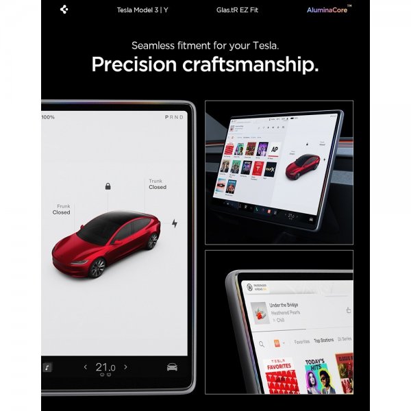 Spigen Skärmskydd GLAS.tR EZ Fit Tesla Model Y (2025/2026)/Model 3 (2024/2025/2026)