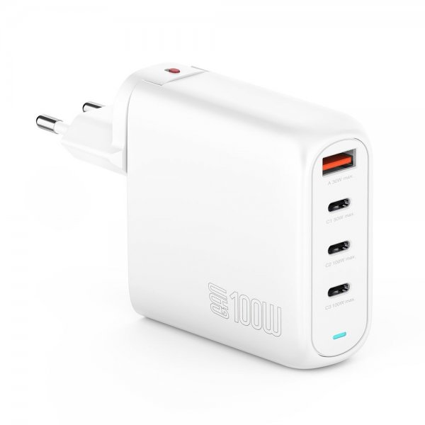 4smarts Skrivbordsladdare GaN Flex Pro 100W 3 USB-C+1 USB-A