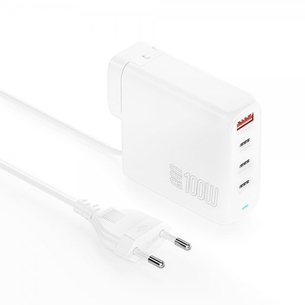 4smarts Skrivbordsladdare GaN Flex Pro 100W 3 USB-C+1 USB-A
